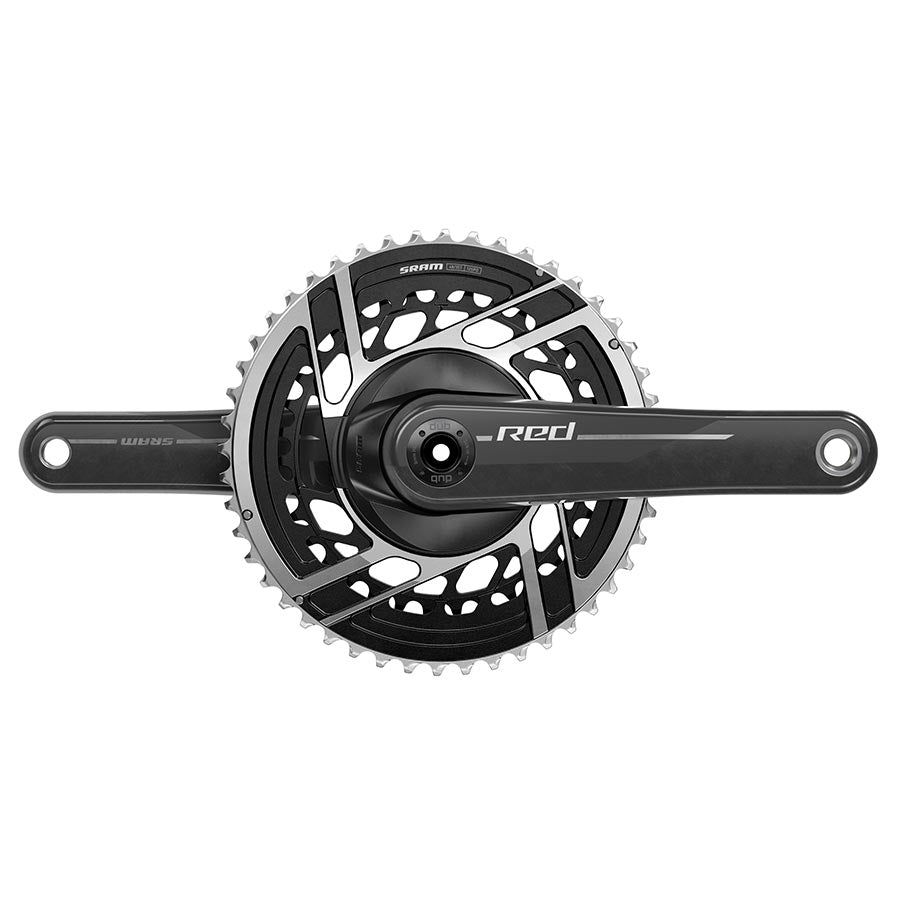 SRAM Red DUB 2x E1 road and track crankset with 50-37T chainrings, black finish, 160mm crank arm length, lightweight cycling component