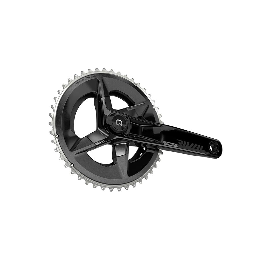 SRAM Rival D1 Quarq 2x power meter crankset with 48/35T chainrings, black road disc crankset, 160mm length, DUB spindle