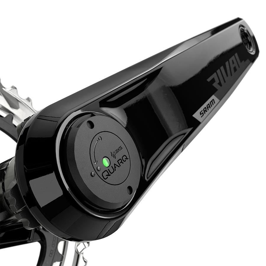 SRAM Rival D1 Quarq 2x power meter crankset with 48/35 chainrings, DUB 160mm black road disc crankset for cycling performance