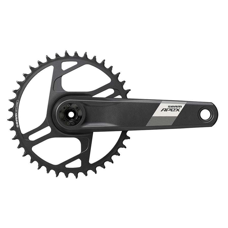 SRAM Apex D1 Wide road and track crankset with 40T chainring, black finish, 160mm arm length, designed for disc brake bikes