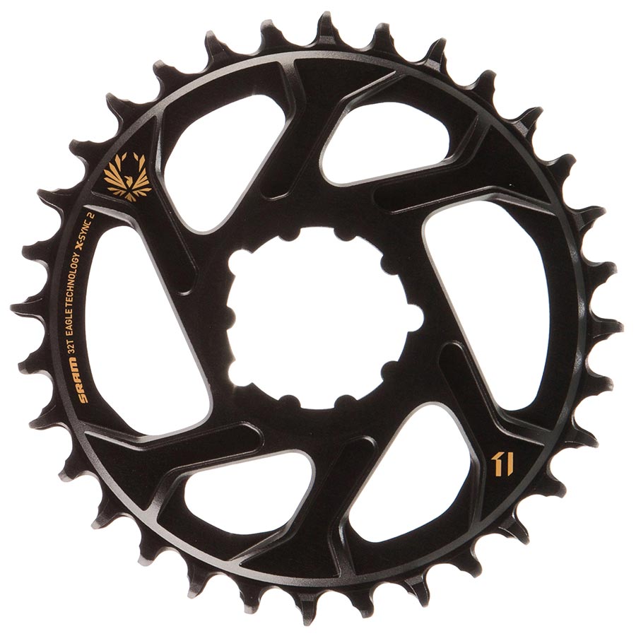 SRAM X-Sync 2 Eagle chainring with 30T aluminum black, 3mm offset, 12-speed direct mount, for mountain bike drivetrain.