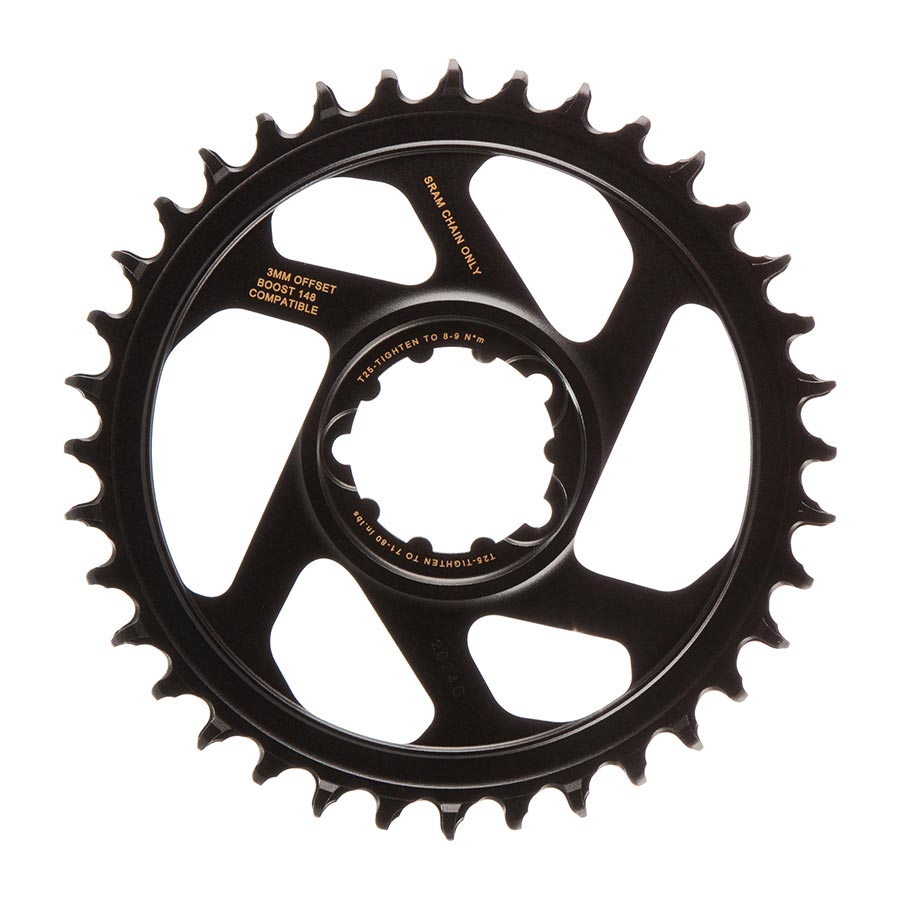 SRAM X-Sync 2 Eagle chainring, black aluminum, 30T, 3mm offset, 12-speed direct mount, suitable for mountain bike drivetrain