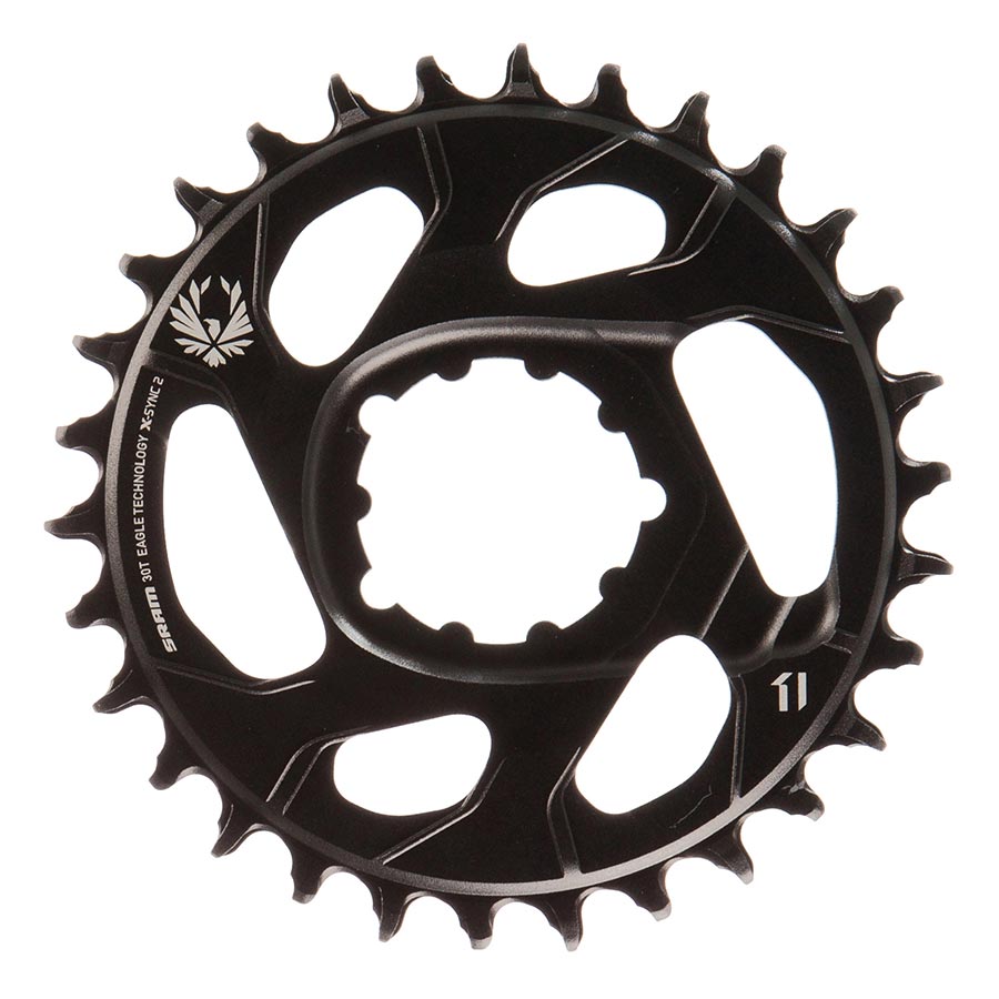 SRAM X-Sync 2 Eagle chainring, 30T, 3mm offset, aluminum black, 12-speed direct mount, single chainring for mountain bikes