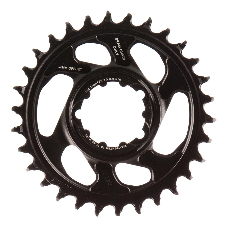 SRAM X-Sync 2 Eagle chainring, 30T, 3mm offset, aluminum, black, 12-speed direct mount, for mountain bike drivetrain.