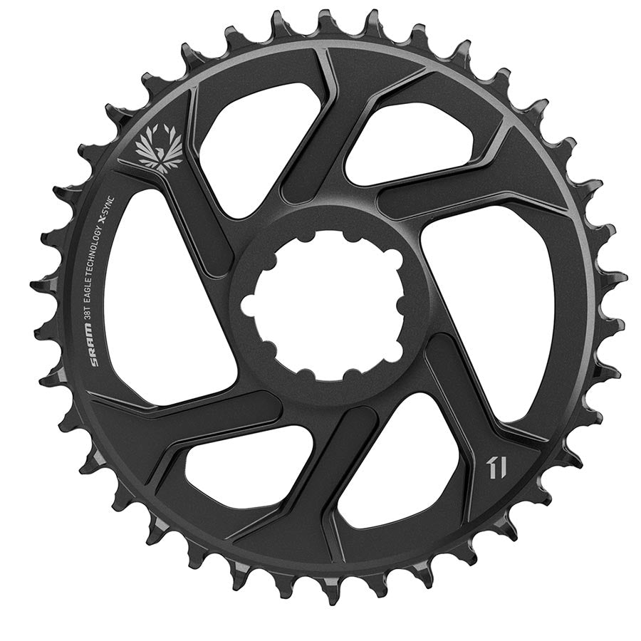 SRAM X-Sync 2 Eagle chainring, 30T, 3mm offset, aluminum, black, 12-speed direct mount single chainring for mountain bikes.