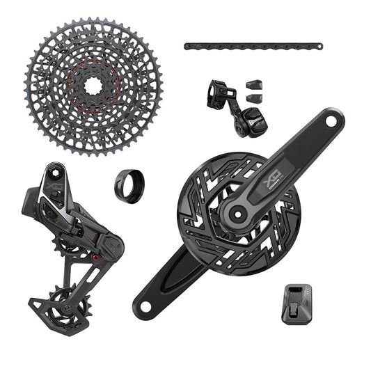 SRAM X0 T-Type Pedal Assist D2 mountain bike crankset with 160mm arms and Brose motor integration, outdoor riding gear