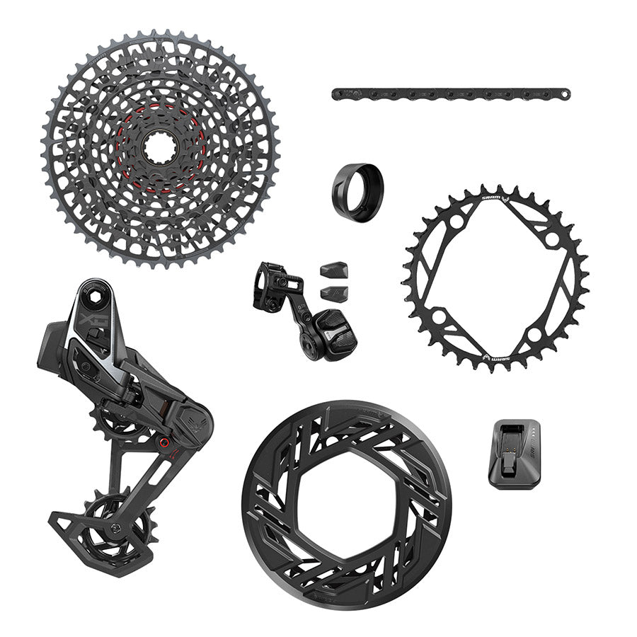 SRAM X0 T-Type Pedal Assist D2 mountain bike component with 160mm brake rotor and hydraulic disc brake system.