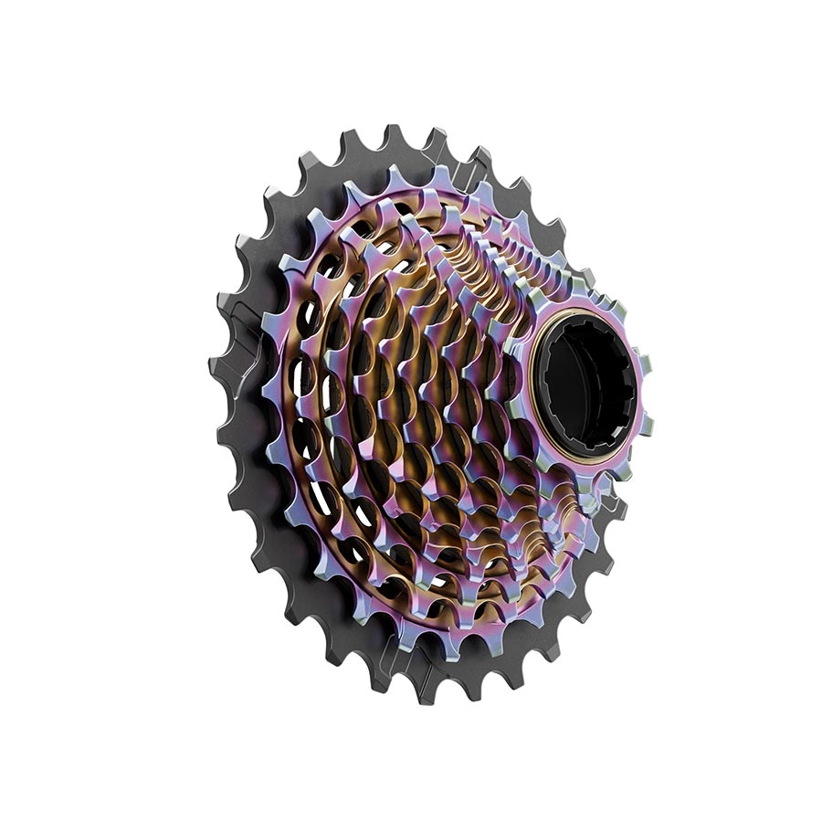 SRAM XG-1290 E1 cassette in silver with 12-10-28T gear options, designed for high-performance cycling bikes.