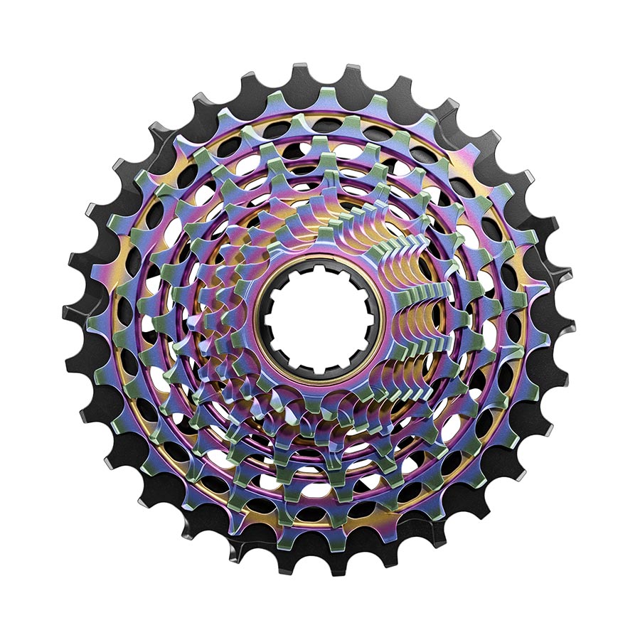 SRAM XG-1290 E1 cassette in silver with 12-10-28T gear ratios, designed for high-performance cycling bikes.