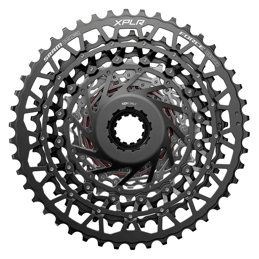 SRAM XG-1371 E1 cassette with 13-10-46T gear ratios, designed for mountain biking, featuring XD-R freehub body.