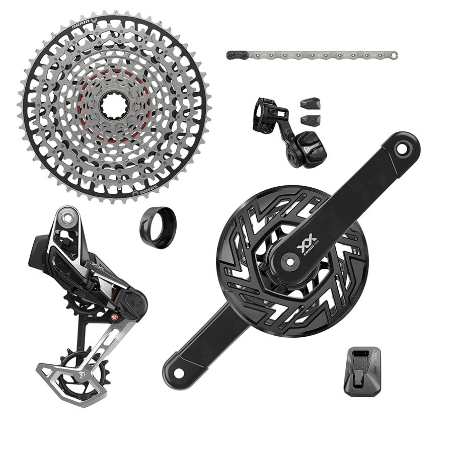 SRAM XX T-Type Pedal Assist D2 mountain bike pedal with 165mm length and Brose motor integration, black finish.