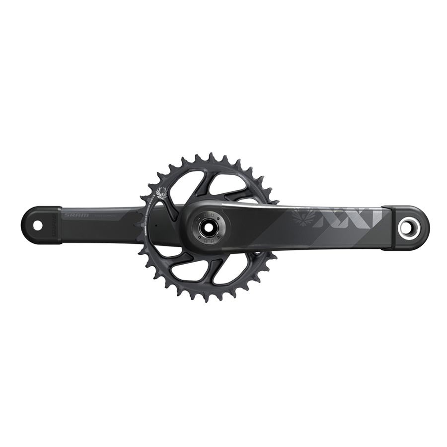 SRAM XX1 Eagle DUB MTB crankset with 34T direct mount chainring, 175mm length, gold finish, boost spacing, 11-12 speed compatible