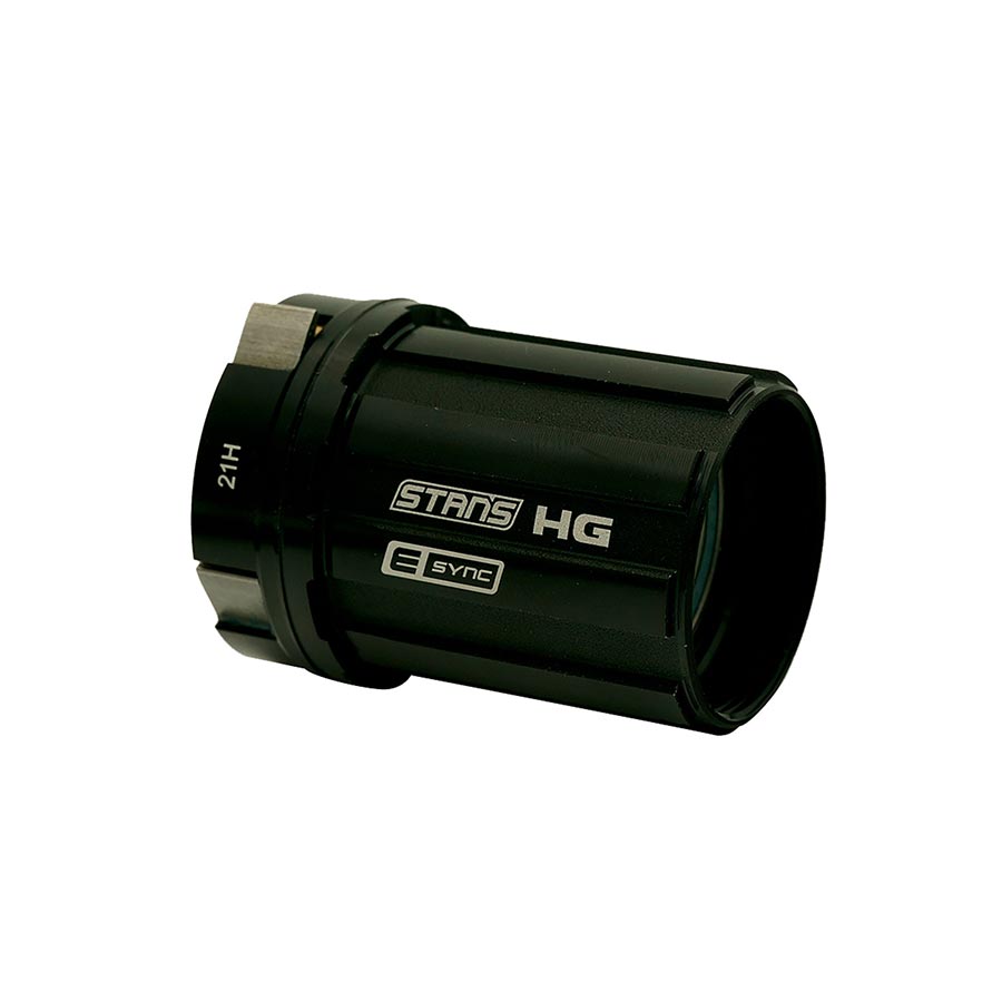 Stans No Tubes E-Sync/NEO freehub body for SRAM XD-R 11-12 speed bikes, shown in close-up with detailed branding and metal finish.