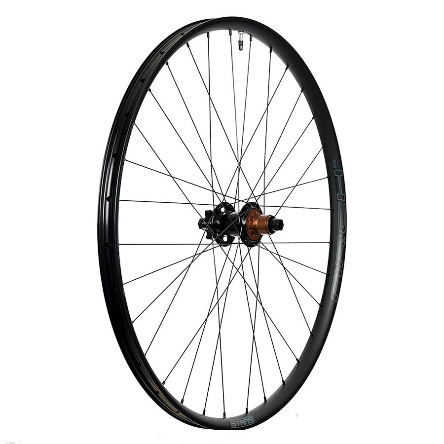 Stans No Tubes Arch MK4 27.5-inch mountain bike wheel with 32 spokes, 15mm thru-axle, Boost disc compatibility, 6-bolt rotor mount