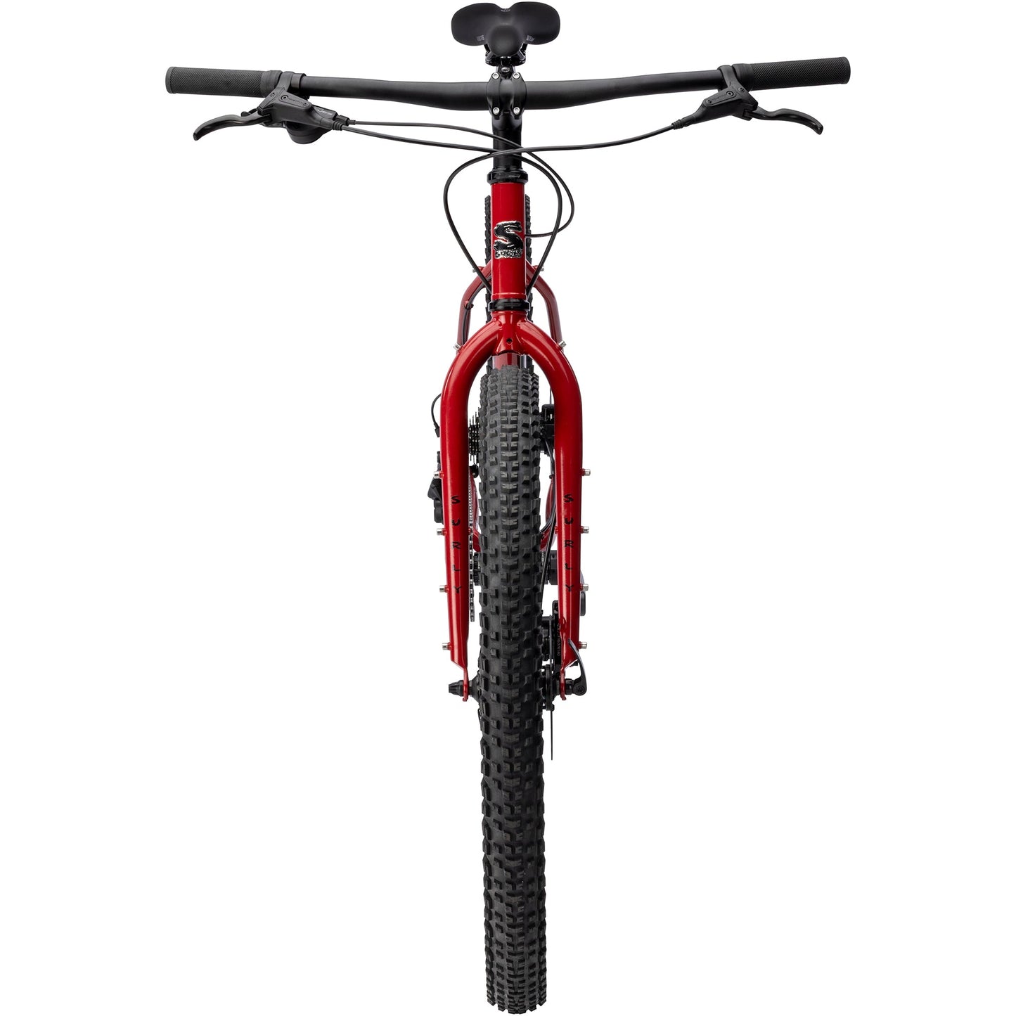 Surly Bridge Club gravel bike in lingering cranberry color with 27.5-inch wheels, featuring a sturdy frame and off-road-ready tires.