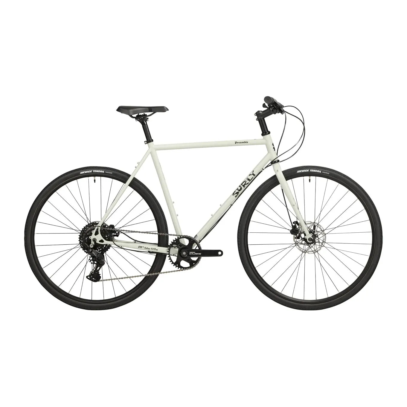 Surly Preamble 700c gravel and commuter bike in hi-viz black, extra small frame, with rugged tires and urban riding features.