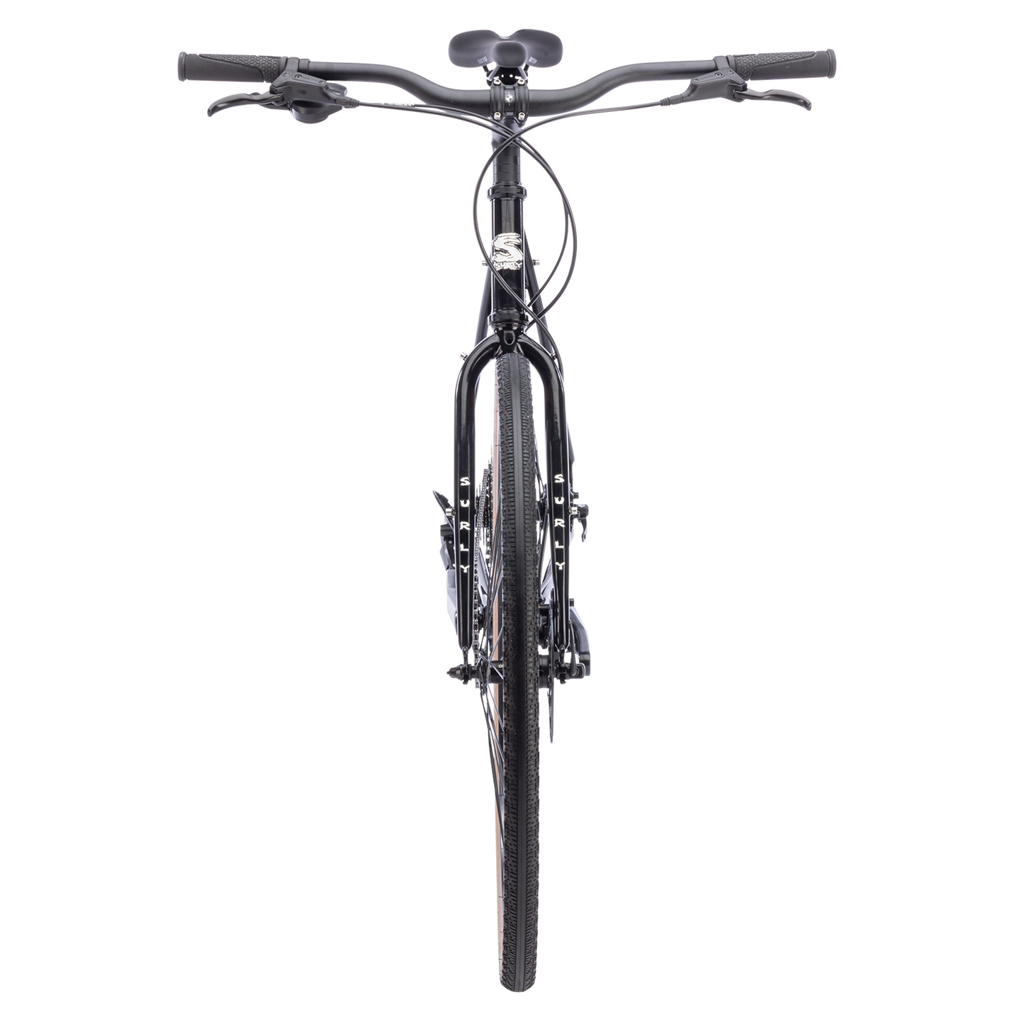 Surly Preamble 700c gravel and commuter bike in hi-viz black, compact size, with sturdy frame and mountain bike features