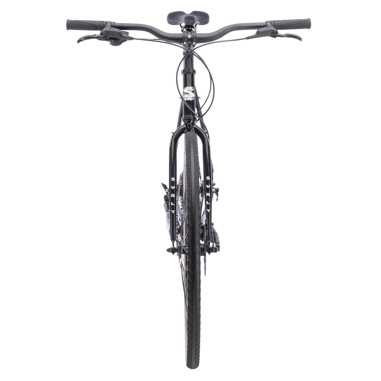 Surly Preamble 700c gravel and commuter bike in hi-viz black, compact size, with sturdy frame and mountain bike features