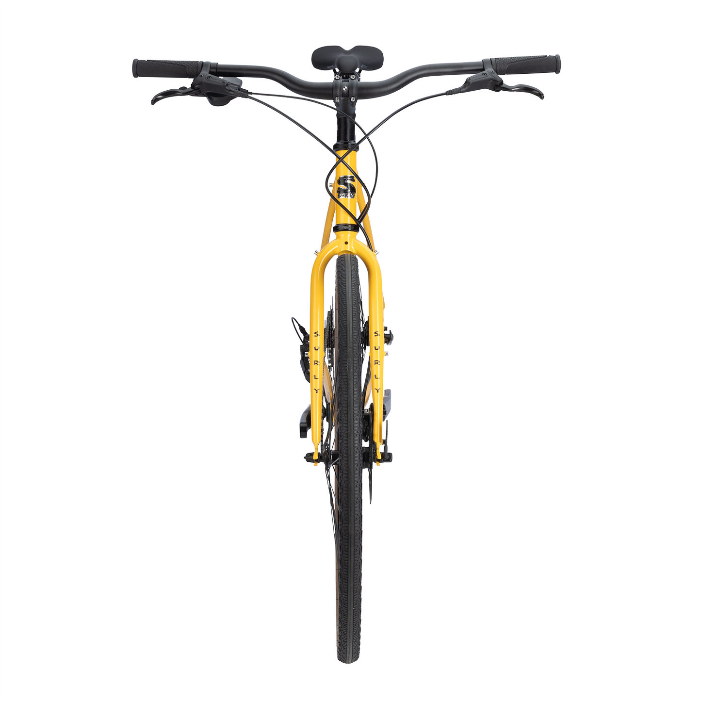 Surly Preamble 700c gravel and commuter bike in hi-viz black, featuring sturdy frame and off-road tires for versatile riding.