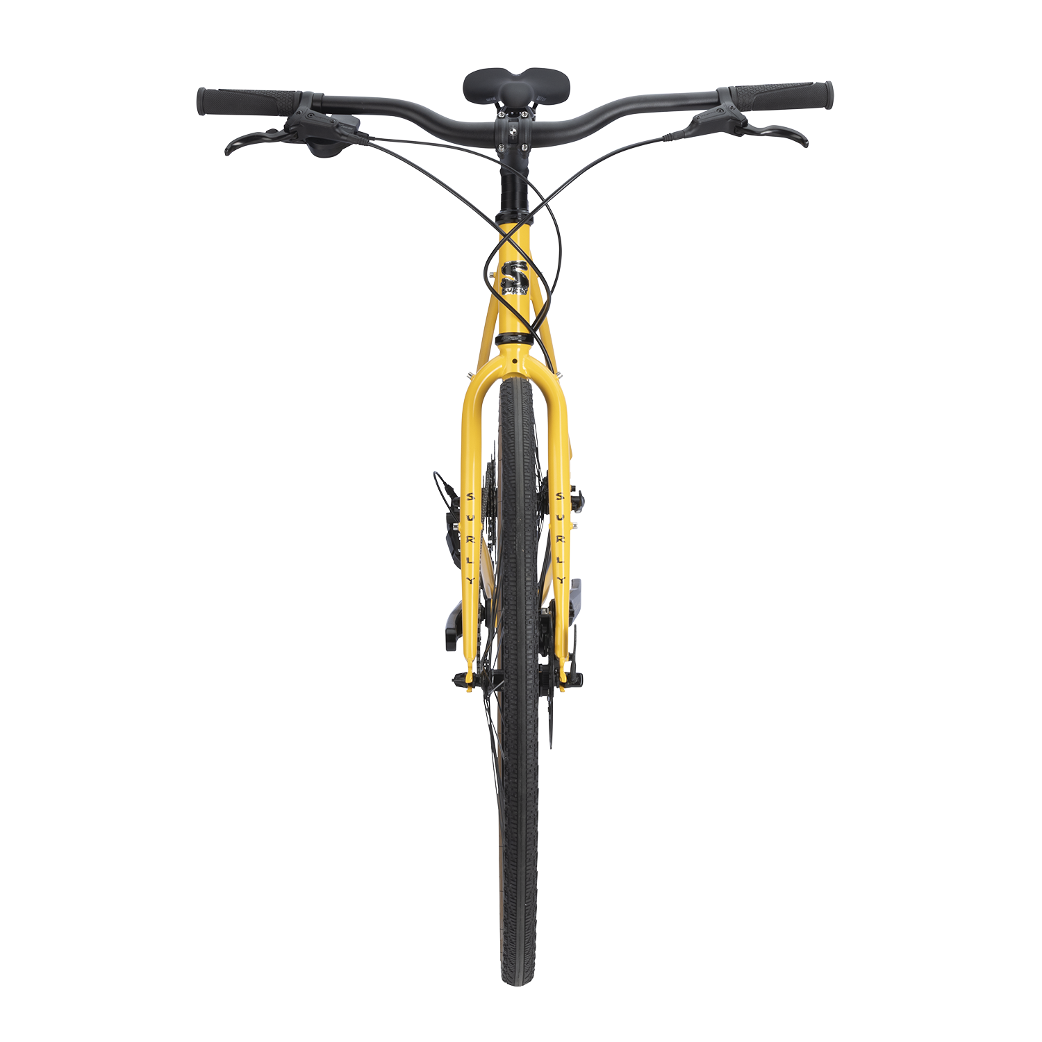 Surly Preamble 700c gravel and commuter bike in hi-viz black, featuring sturdy frame and off-road tires for versatile riding.