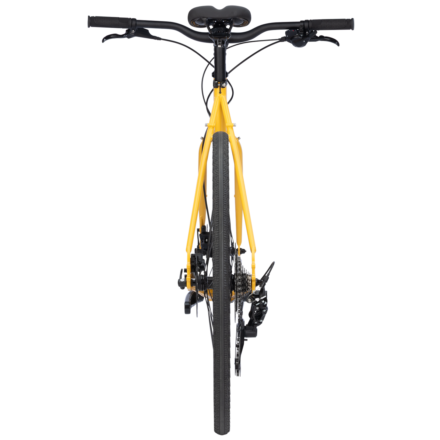 Surly Preamble 700c gravel and commuter bike in hi-viz black, featuring a sturdy frame and versatile tires for urban and off-road riding.