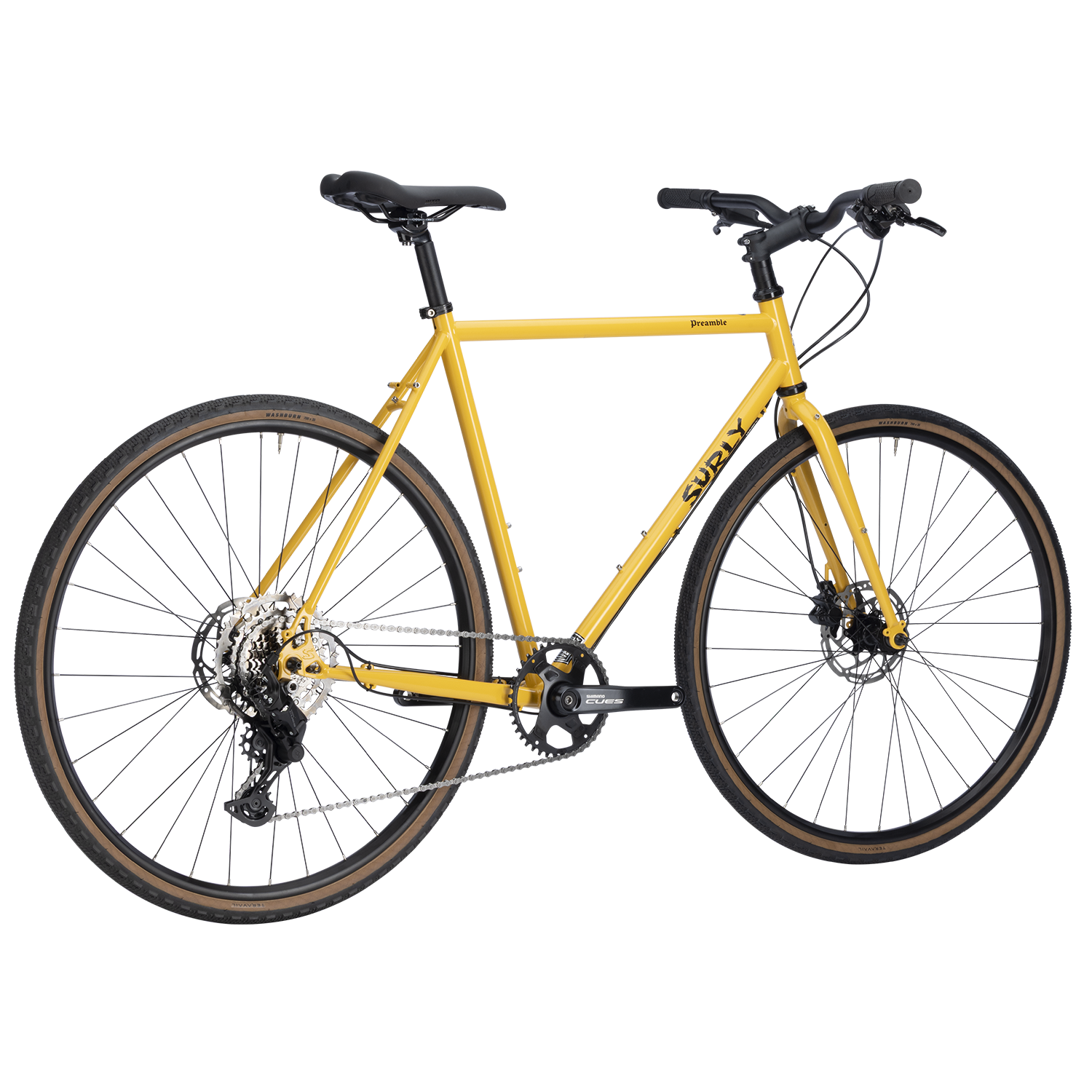 Surly Preamble 700c gravel and commuter bike in hi-viz black, small size, with drop handlebars and rugged frame for versatile riding.