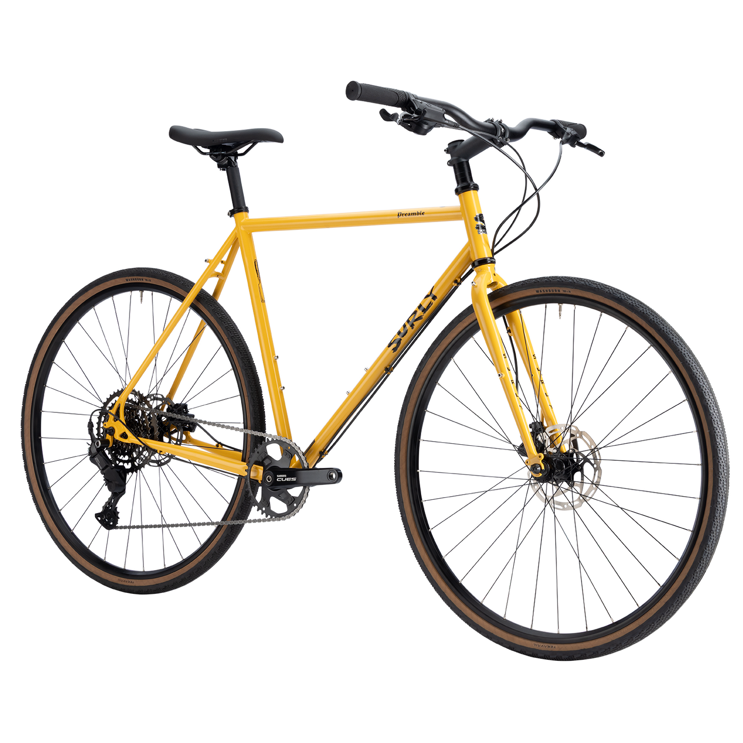 Surly Preamble 700c gravel and commuter bike in hi-viz black, shown in extra small frame with features for versatile riding.