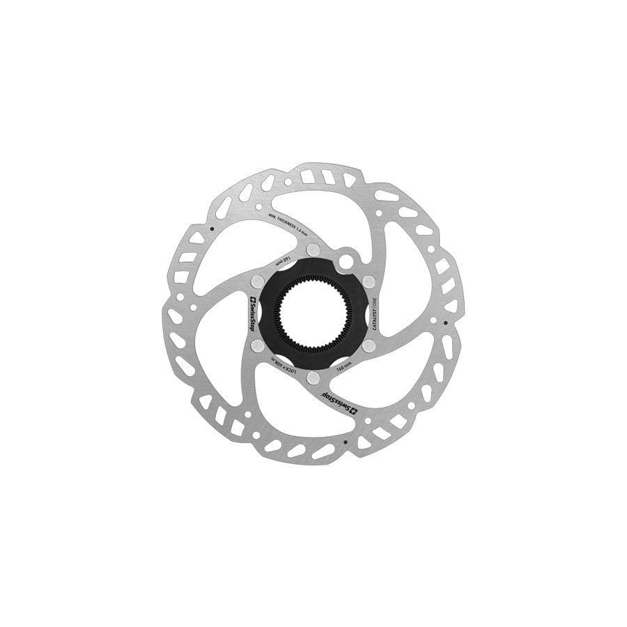 SwissStop Catalyst One centerlock disc rotor for bike brakes, 140mm size, part of SwissStop's disc rotors and related parts collection.