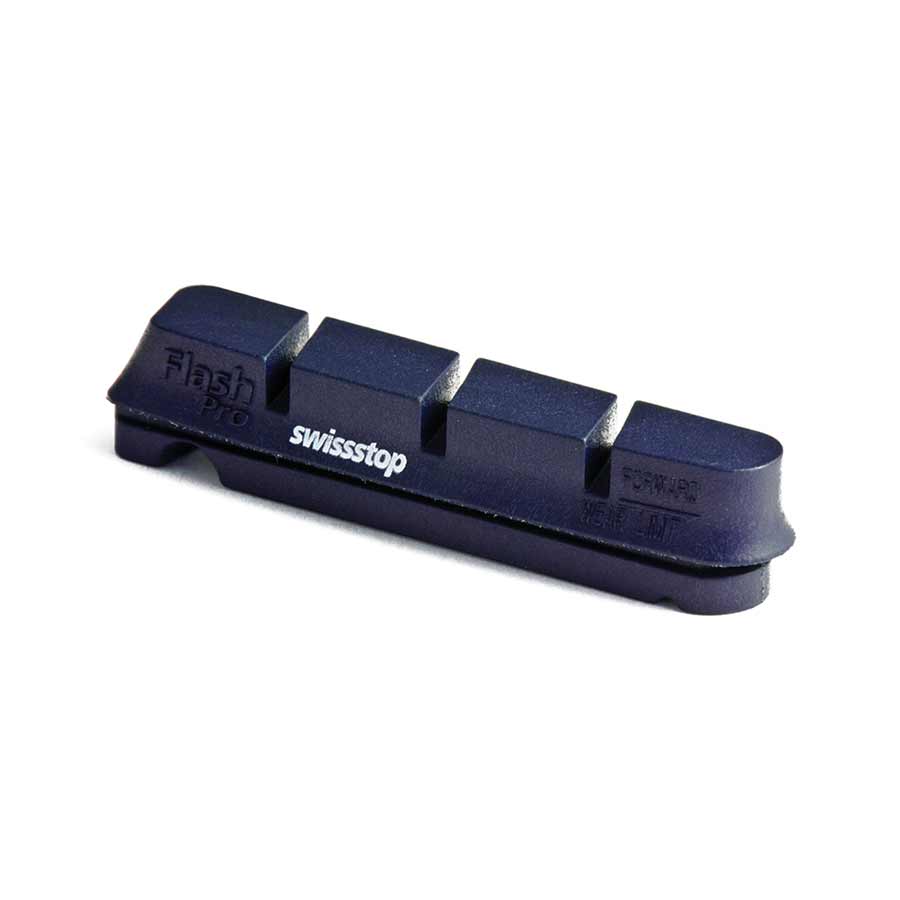 SwissStop Flash Pro Caliper Inserts for SRAM and Shimano road bikes, black carbon rim brake pads, pack of four.