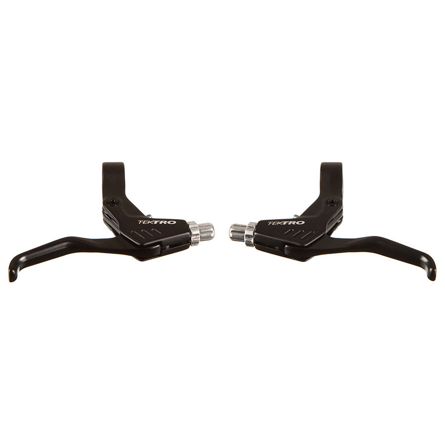 Tektro MTB brake levers for mountain bikes, two-finger V-brake levers compatible with thumb shifters, black ergonomic design