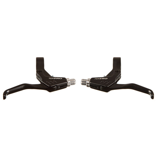 Tektro MTB brake levers for mountain bikes, two-finger V-brake levers compatible with thumb shifters, black ergonomic design