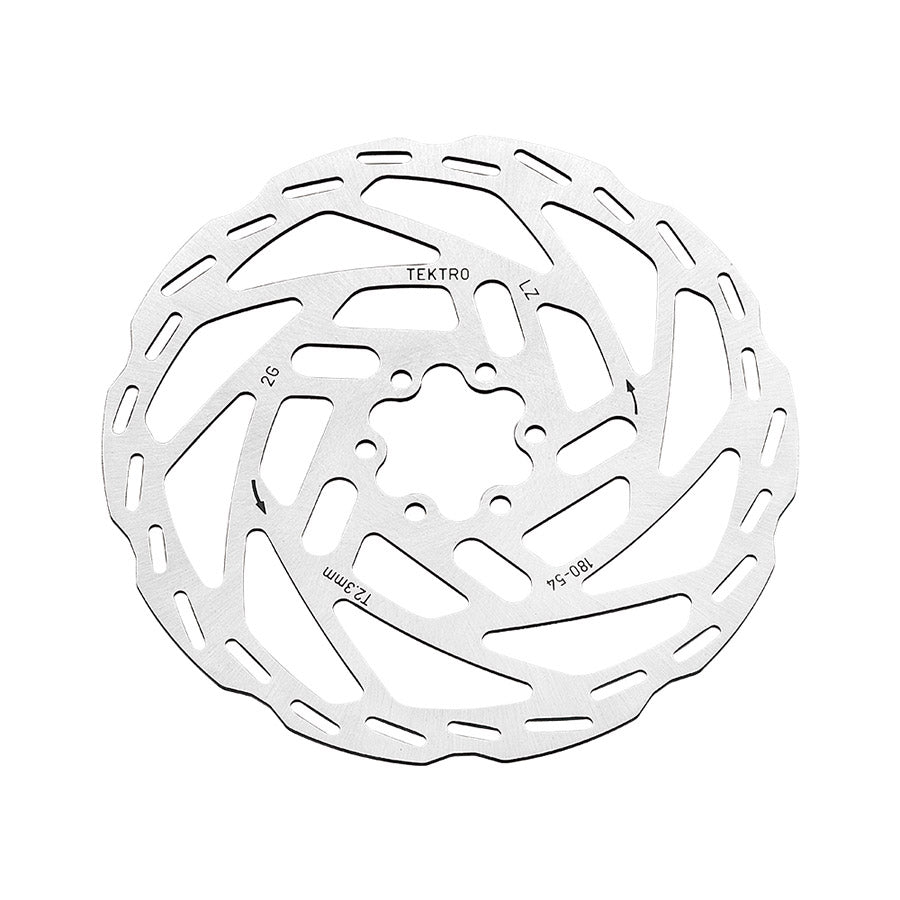 Tektro TR-54 disc rotor and related parts in 160mm size, ISO 6-bolt mounting, for bicycle brake systems.