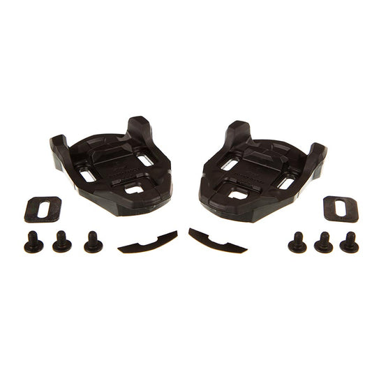 Black TIME ICLIC Fixed Cleats for bike pedals, compatible with ICLIC float system, shown attached to cycling shoes.