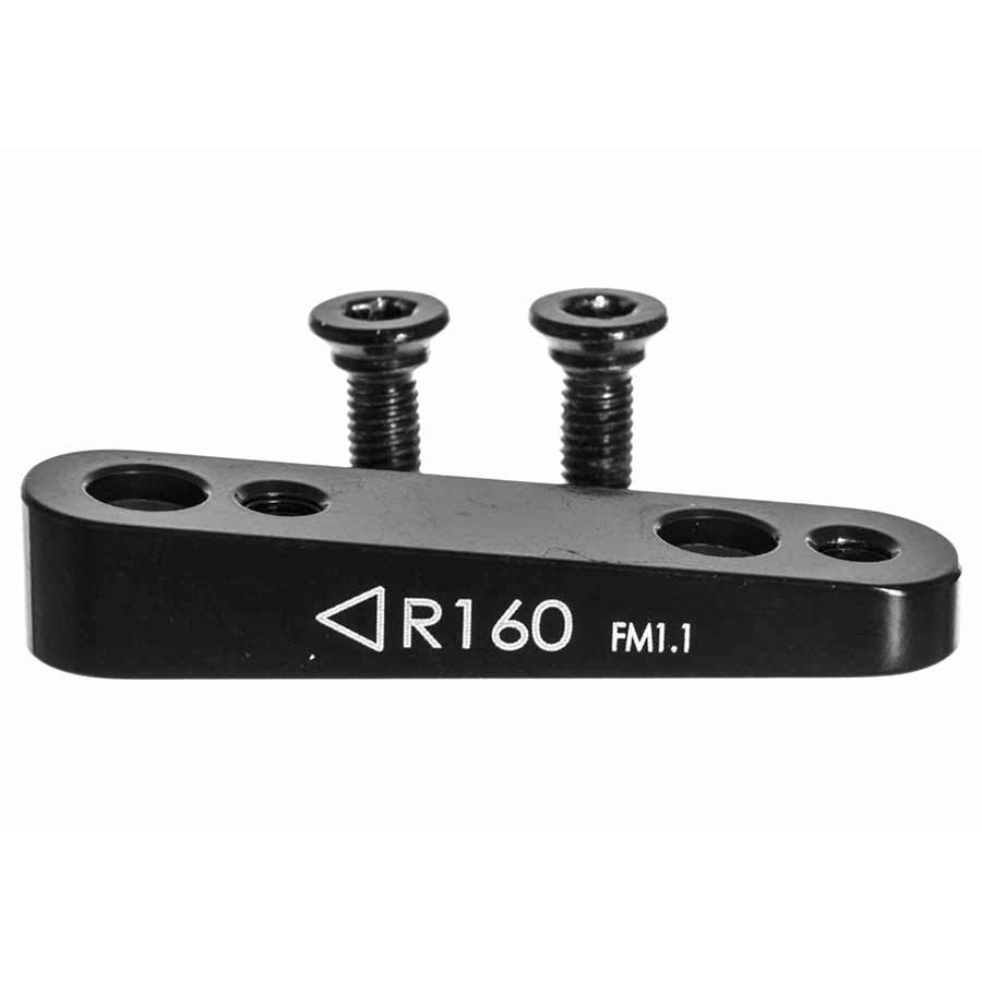 TRP flat mount disc brake adaptor for front wheel, reversible bracket for 140mm or 160mm mounting, compatible with disc brakes.