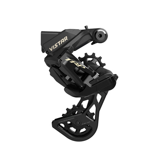 TRP VISTAR RD-G8000E wireless rear derailleur for road bikes, black with battery charger, 12-speed gear shift system.