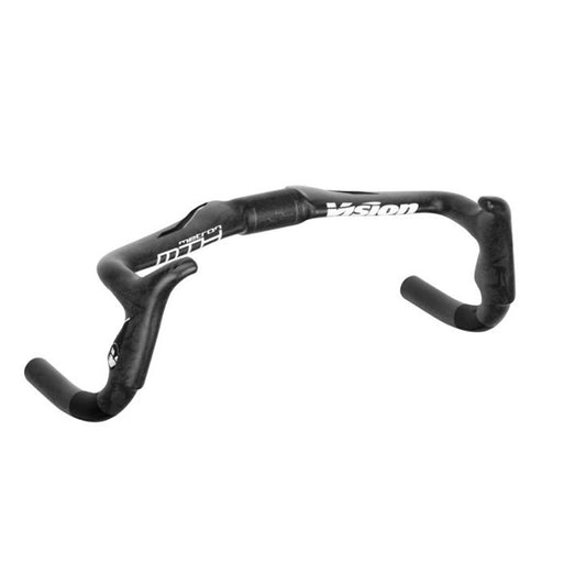 Vision METRON TRACK road drop handlebars with 31.8mm diameter, 365mm length, black finish, 120mm reach, 104mm drop for cycling.