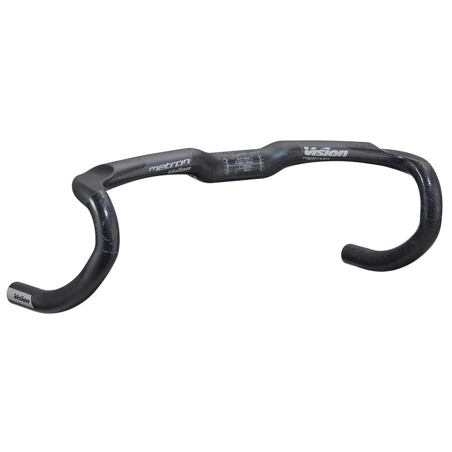 Vision, Metron 4D, Drop Handlebar, Diameter: 31.8mm, 440mm, Drop: 125mm, Reach: 80mm, Black