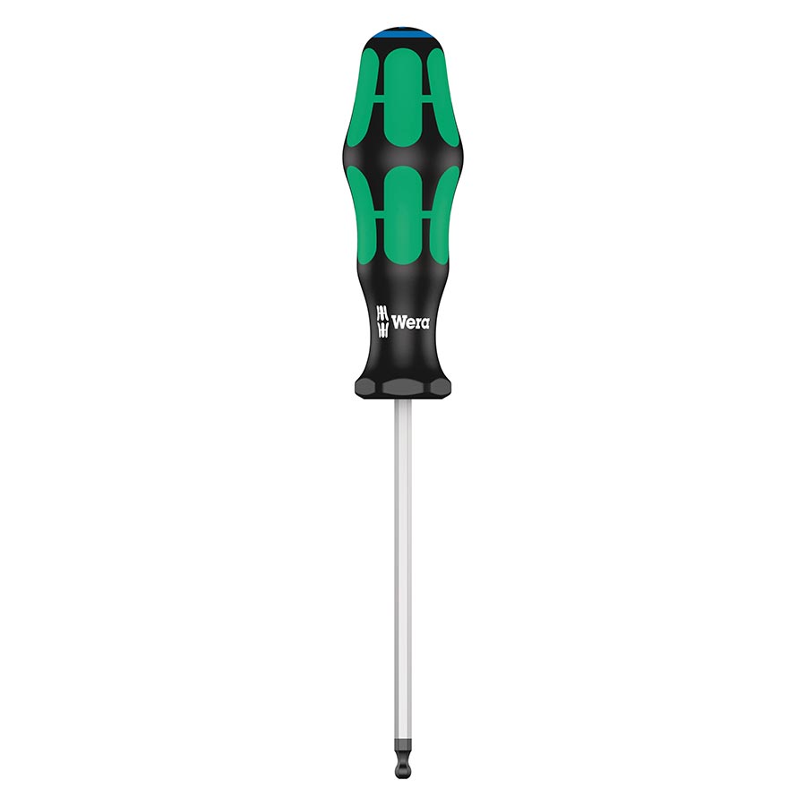 Wera 352 Hex Ball End Screwdriver, 5.0mm x 100mm, general shop tool with ergonomic handle and hex ball end for versatile use