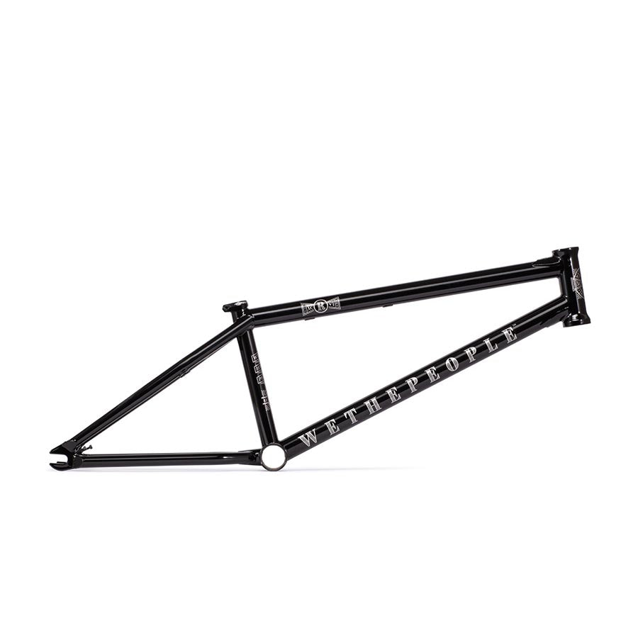 WeThePeople Revolver BMX frame in black with 20.75-inch top tube, designed for durable stunt riding and tricks