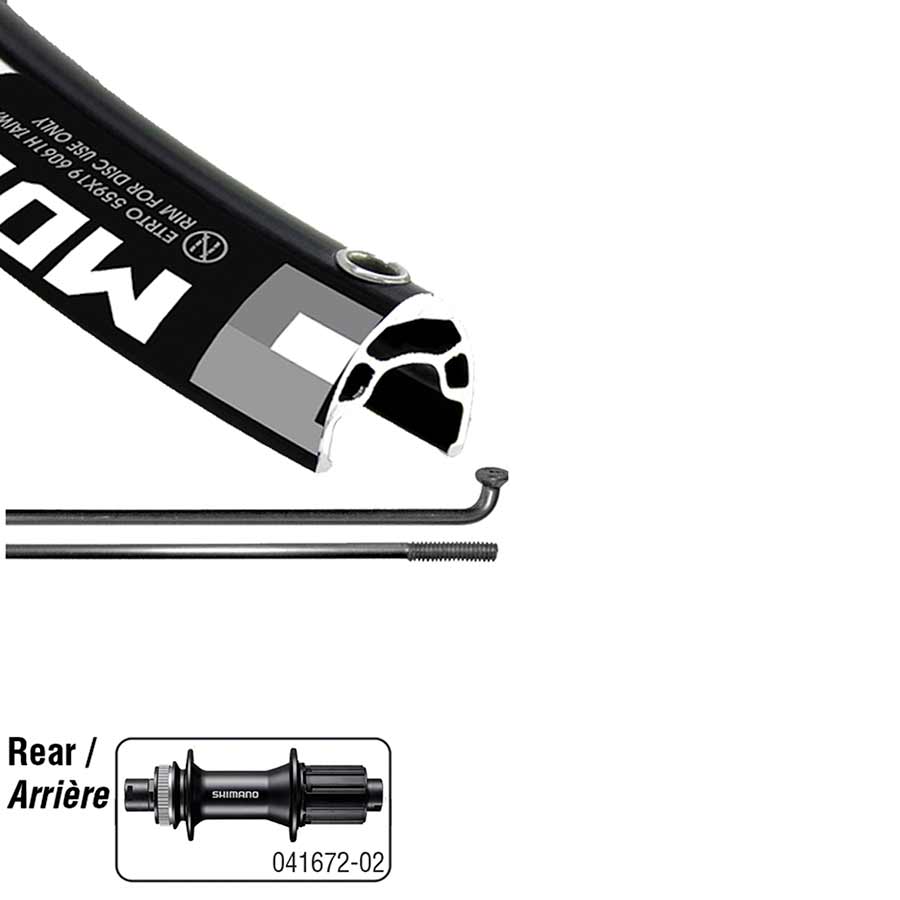 Wheel Shop, Alex MD19/ Shimano FH-MT400 29'', Wheel, Rear, 29'' / 622, Holes: 32, 12mm TA, 142mm, Disc Center Lock, Shimano HG