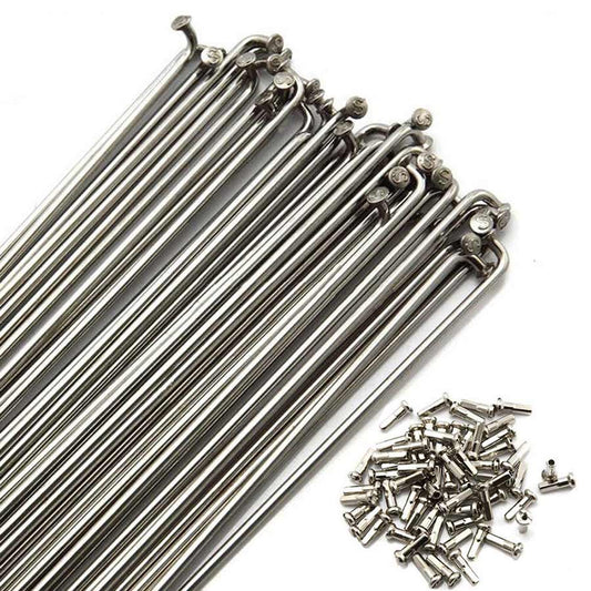 Wheel Shop, Zinc plated spoke, 2.0mm, Silver, 189mm, 144pcs, Sold in bulk with nipples