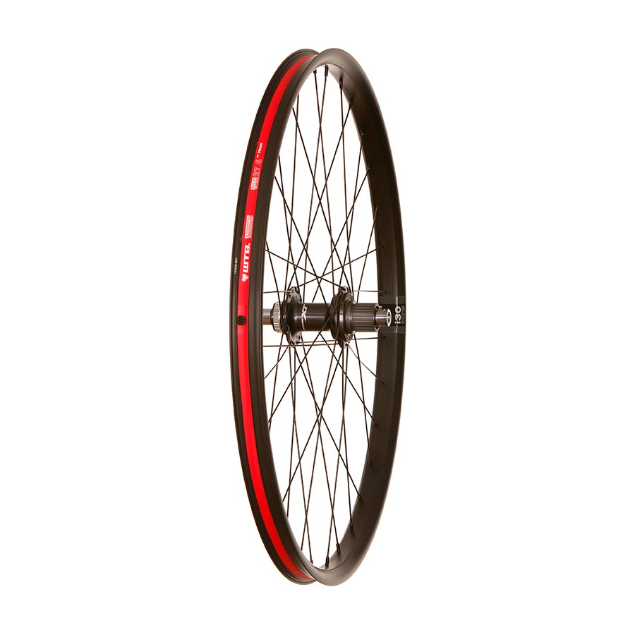 Front wheel from Wheel Shop with Shimano XT hub, 27.5-inch size, Center Lock disc, 32 spokes, 15mm thru-axle for mountain bikes.