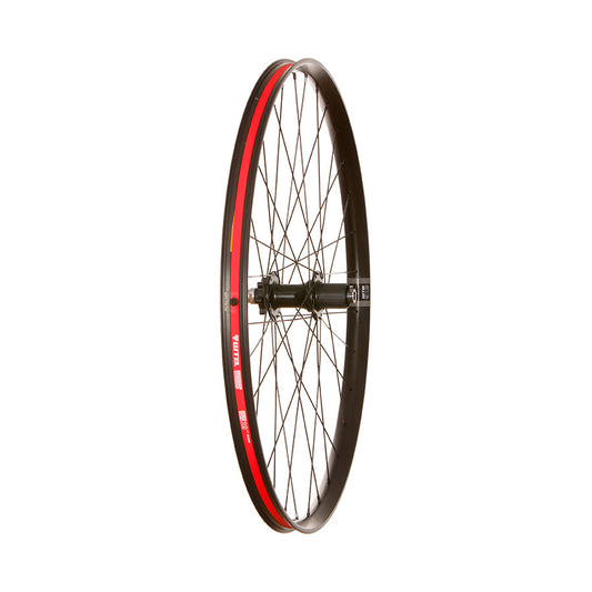 Rear view of WTB STi30 TCS and Formula Boost TA wheels, black alloy mountain bike wheels with 29-inch size and 6-bolt disc compatibility.