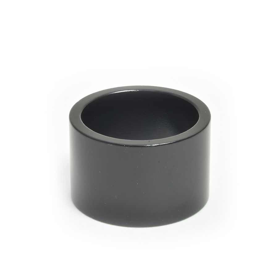 Wheels Manufacturing aluminum headset spacers in various sizes including 1.5mm, 2.5mm, 5mm, 7.5mm, and 10mm for bike headsets.