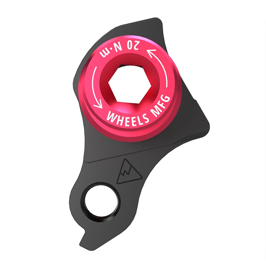Wheels Manufacturing Dropout-404-02 UDH derailleur hanger shown on a bicycle dropout for easy bike maintenance and component compatibility.