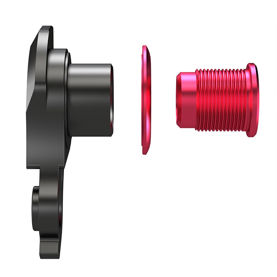 Wheels Manufacturing Dropout 487 derailleur hanger for Trek ABP bikes, black metal with mounting holes, detailed close-up image