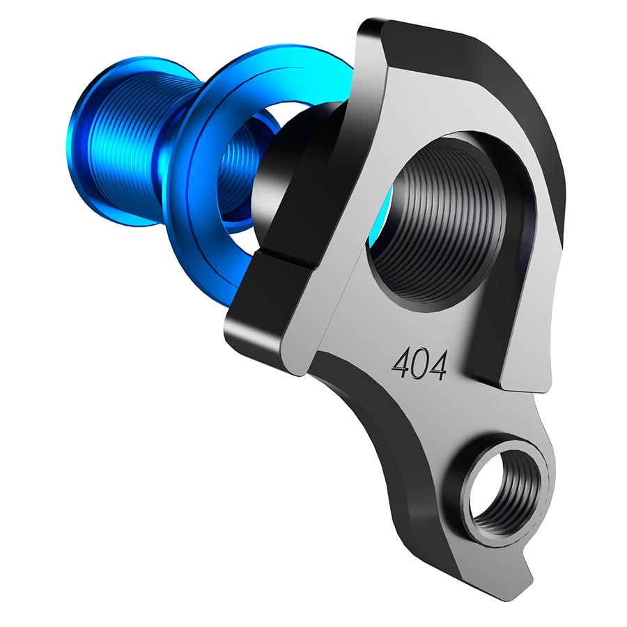 Wheels Manufacturing DROPOUT-487 derailleur hanger for Trek bikes, showing a close-up of the black metal component with mounting holes.