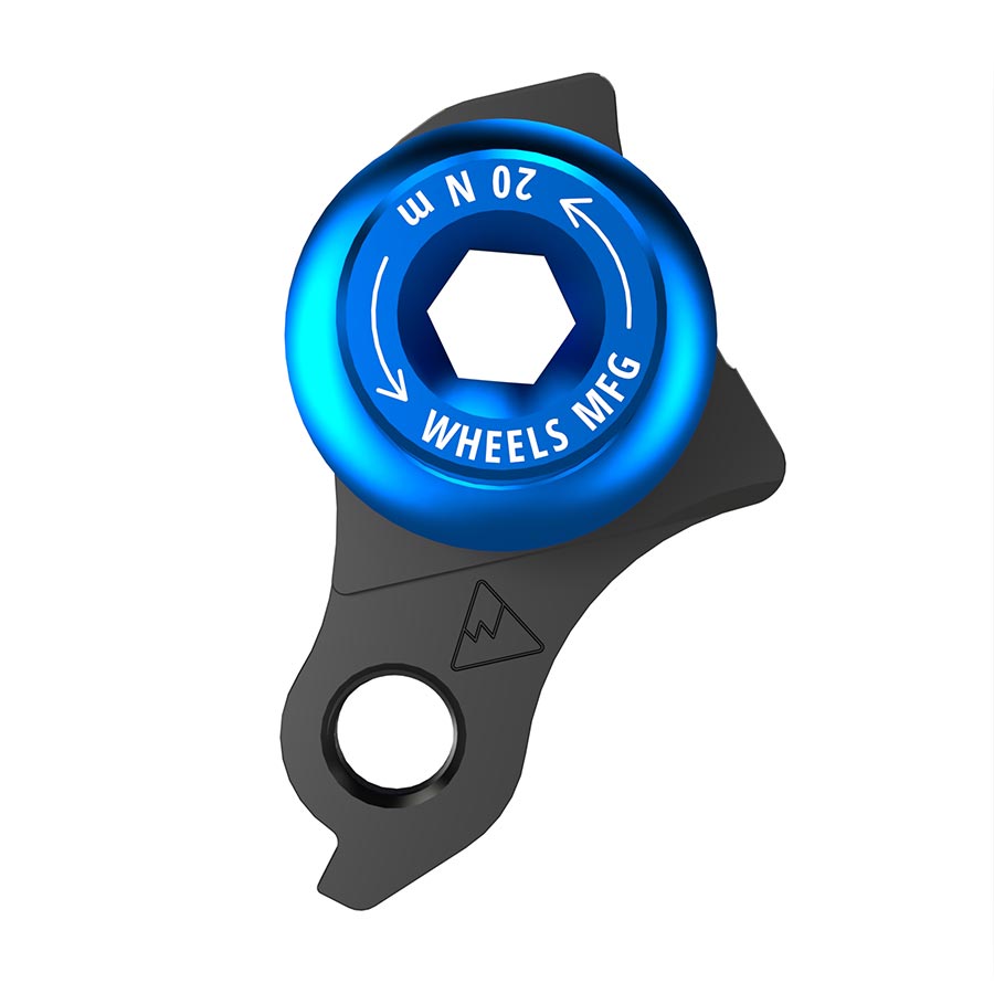 Wheels Manufacturing Dropout 487 derailleur hanger for Trek ABP and UDH bikes, shown in close-up on a white background.