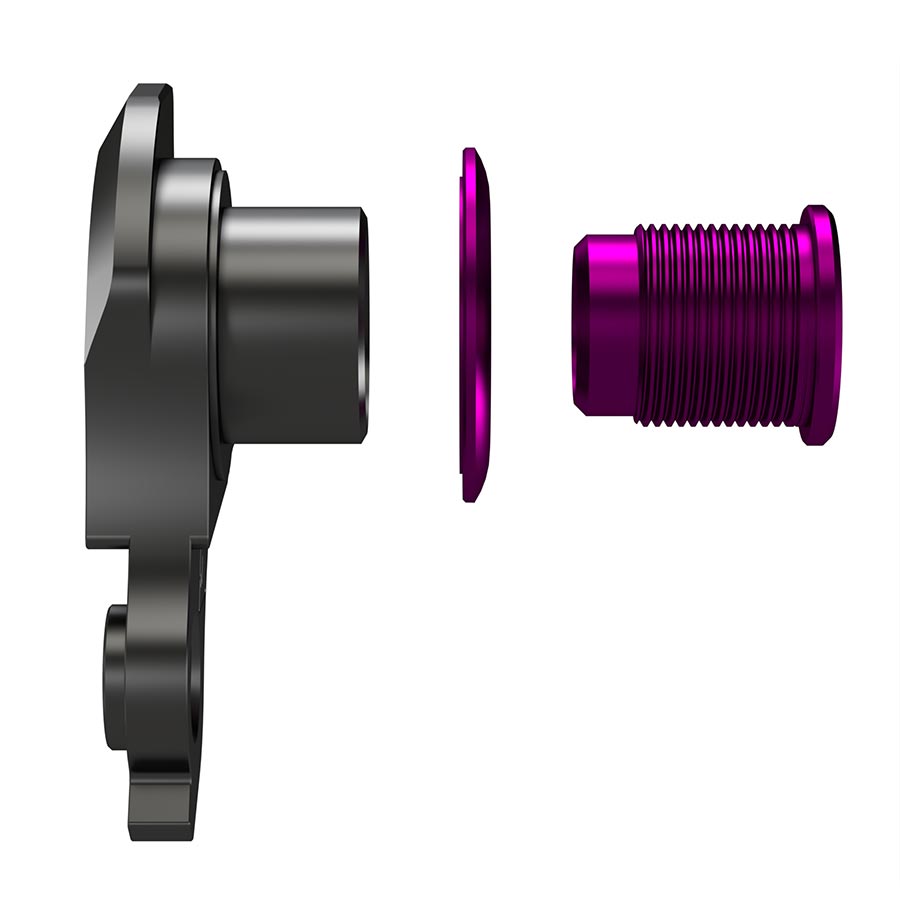 Wheels Manufacturing Dropout-487 derailleur hanger for Trek bikes, shown in close-up detail on the product image.