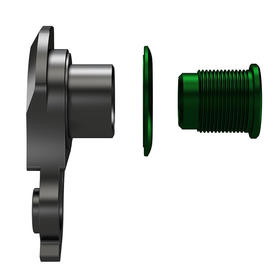 Wheels Manufacturing DROPOUT-487 derailleur hanger for Trek ABP and UDH mountain bikes on a white background